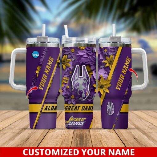 albany great danes ncaa custom stanley quencher 40oz stainless steel tumbler with handle