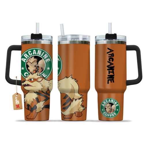 arcanine coffee pokemon anime custom stanley quencher 40oz stainless steel tumbler with handle gqis5