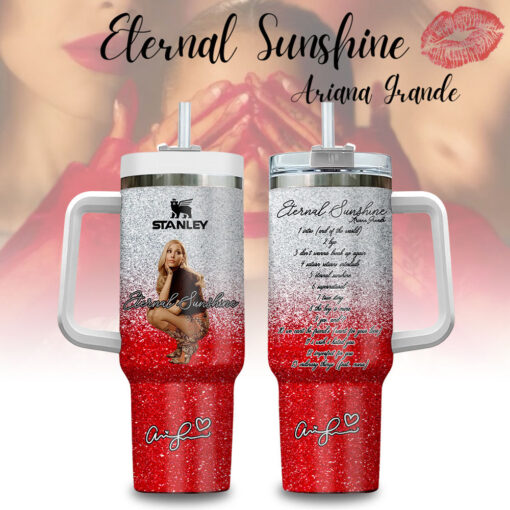 ariana grande eternal sunshine glitter music custom stanley quencher 40oz stainless steel 4r9vl