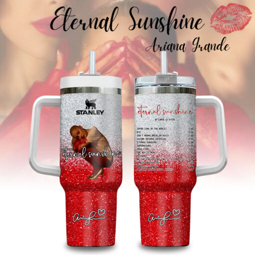 ariana grande eternal sunshine glitter music custom stanley quencher 40oz stainless steel fak3b