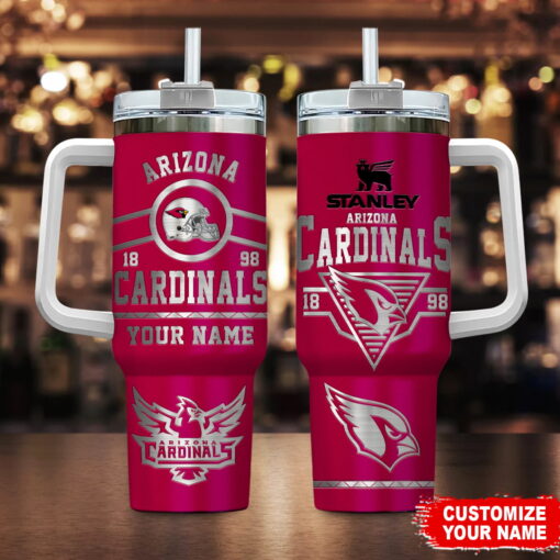 arizona cardinals nfl custom stanley quencher 40oz stainless steel tumbler with handle 5febj