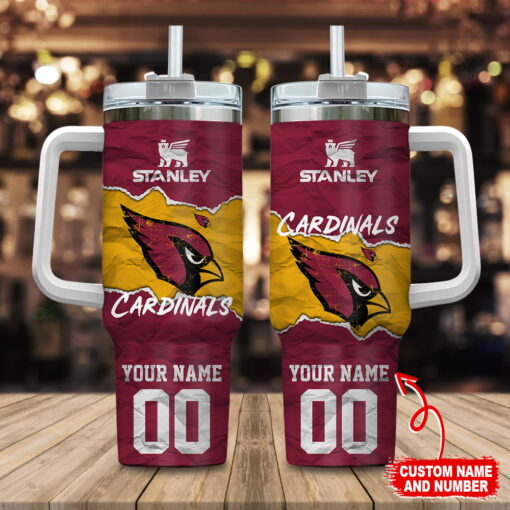 arizona cardinals nfl custom stanley quencher 40oz stainless steel tumbler with handle hhuc2