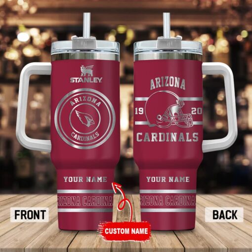 arizona cardinals nfl custom stanley quencher 40oz stainless steel tumbler with handle it6by