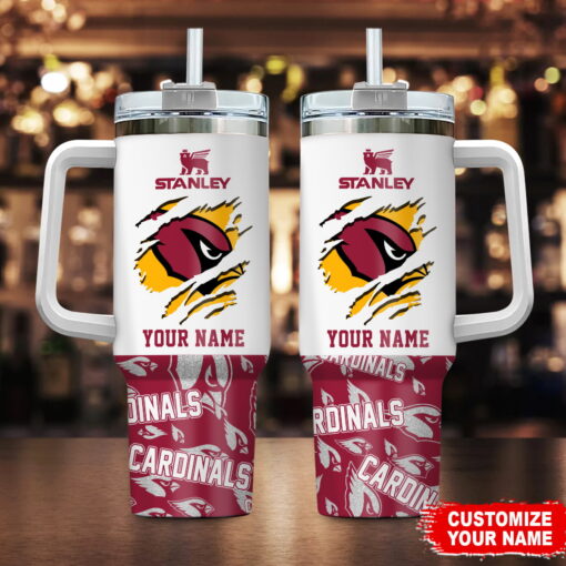 arizona cardinals nfl custom stanley quencher 40oz stainless steel tumbler with handle jcebh