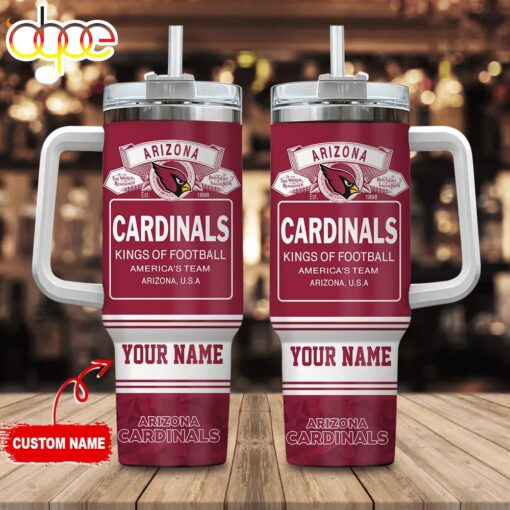 arizona cardinals nfl custom stanley quencher 40oz stainless steel tumbler with handle kibm9