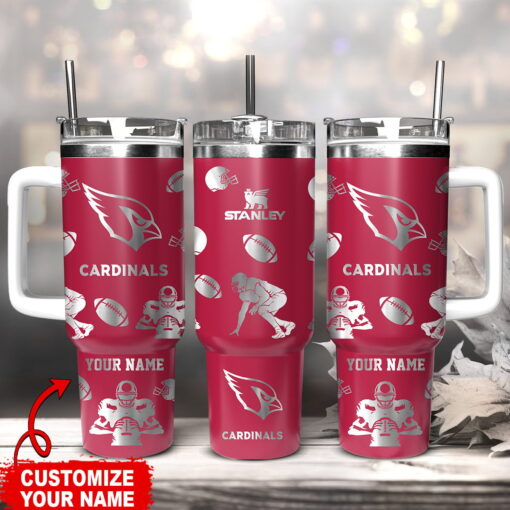 arizona cardinals nfl custom stanley quencher 40oz stainless steel tumbler with handle ljiyg