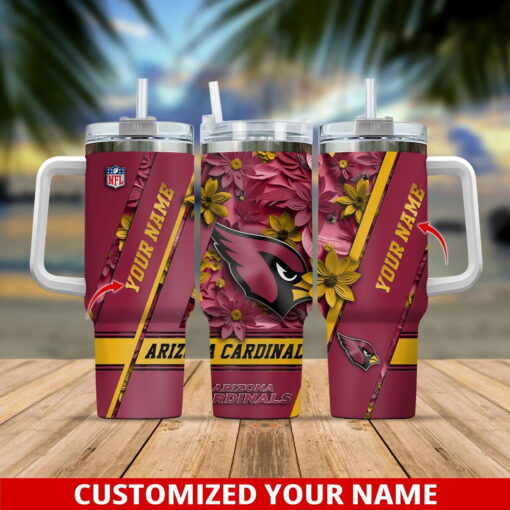 arizona cardinals nfl custom stanley quencher 40oz stainless steel tumbler with handle o6zrl