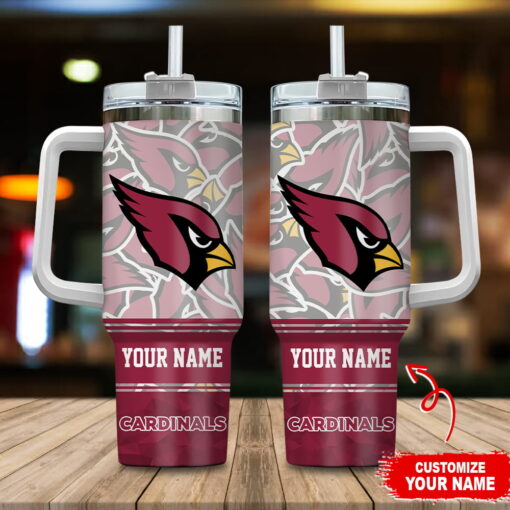 arizona cardinals nfl custom stanley quencher 40oz stainless steel tumbler with handle okqqq