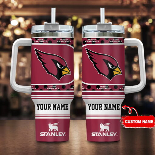 arizona cardinals nfl custom stanley quencher 40oz stainless steel tumbler with handle yqiev