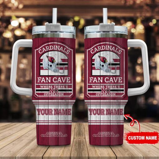 arizona cardinals nfl fan cave custom stanley quencher 40oz stainless steel tumbler with handle wkm2z