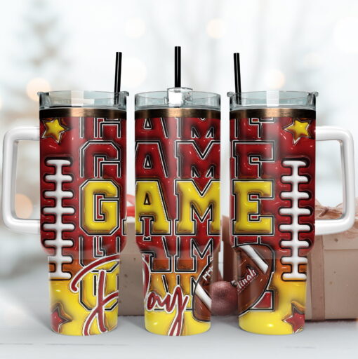 arizona cardinals nfl game day custom stanley quencher 40oz stainless steel tumbler with handle m9o8y