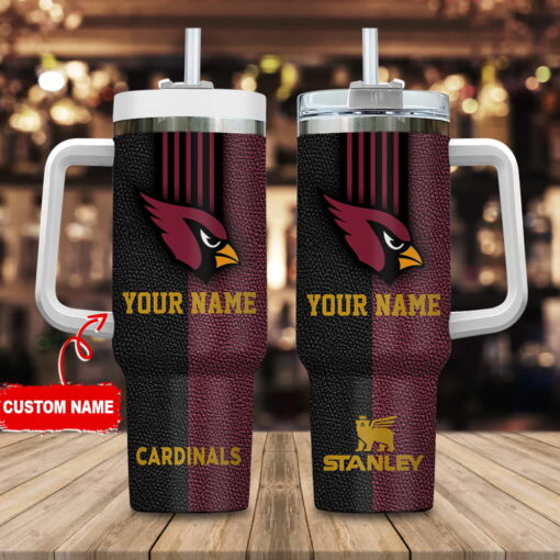 arizona cardinals nfl leather effect custom stanley quencher 40oz stainless steel tumbler with handle cweva