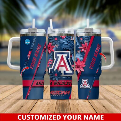 arizona wildcats ncaa custom stanley quencher 40oz stainless steel tumbler with handle r2rdb