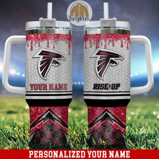 atlanta falcons glitter nfl custom stanley quencher 40oz stainless steel tumbler with handle qwvzm