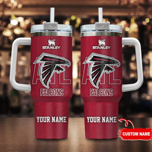 atlanta falcons nfl 3d logo custom stanley quencher 40oz stainless steel tumbler with handle y5osr