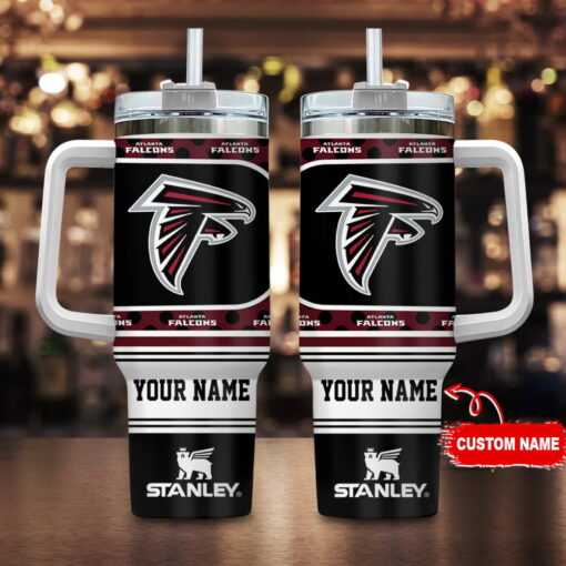 atlanta falcons nfl custom stanley quencher 40oz stainless steel tumbler with handle 5rw7u