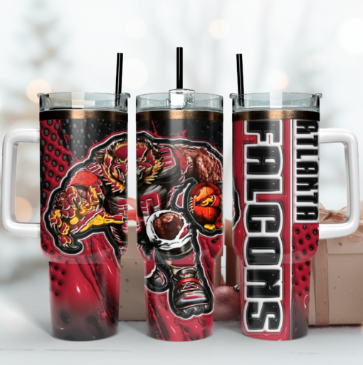 atlanta falcons nfl mascot custom stanley quencher 40oz stainless steel tumbler with handle