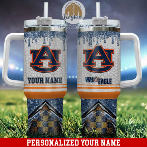 auburn tigers glitter ncaa custom stanley quencher 40oz stainless steel tumbler with handle uzybi