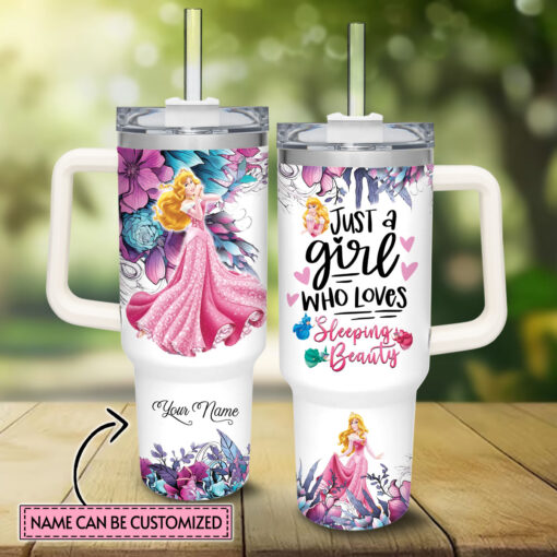 aurora disney princess cartoon custom stanley quencher 40oz stainless steel tumbler with handle 7scth