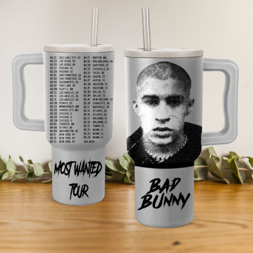 bad bunny most wanted tour music custom stanley quencher 40oz stainless steel tumbler with handle pzn9z