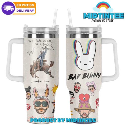 bad bunny music custom stanley quencher 40oz stainless steel tumbler with handle ps1sv