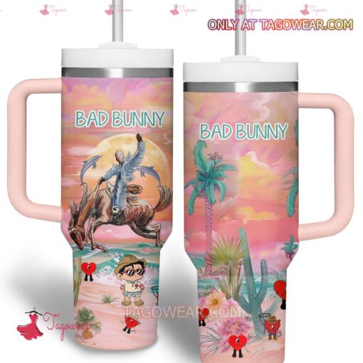 bad bunny music custom stanley quencher 40oz stainless steel vgood