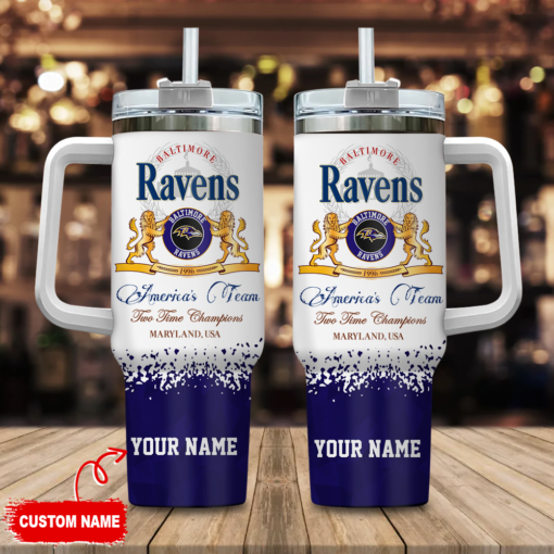 baltimore ravens nfl champions modelo custom stanley quencher 40oz stainless steel tumbler with handle