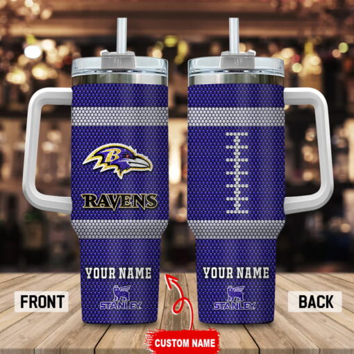 baltimore ravens nfl crystal custom stanley quencher 40oz stainless steel tumbler with handle 4btqf