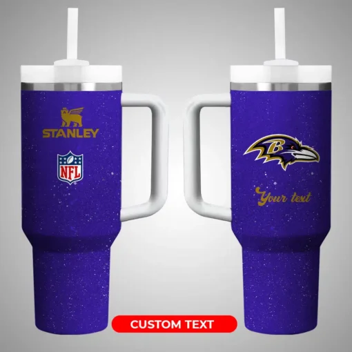 baltimore ravens nfl custom stanley quencher 40oz stainless steel