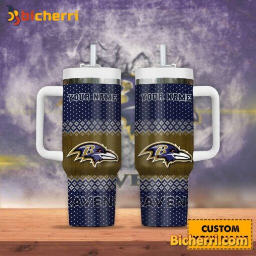 baltimore ravens nfl custom stanley quencher 40oz stainless steel tumbler with handle 0qfpa