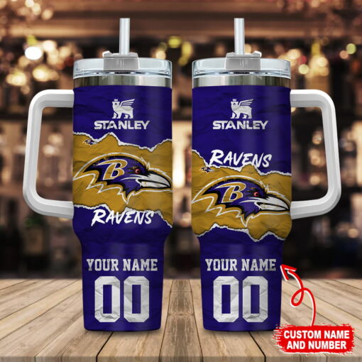 baltimore ravens nfl custom stanley quencher 40oz stainless steel tumbler with handle 0uotc