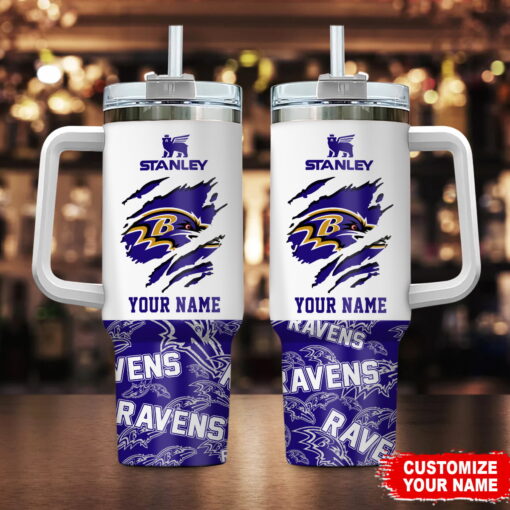 baltimore ravens nfl custom stanley quencher 40oz stainless steel tumbler with handle 3bqij