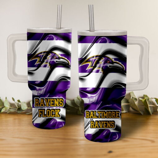 baltimore ravens nfl custom stanley quencher 40oz stainless steel tumbler with handle 4detw