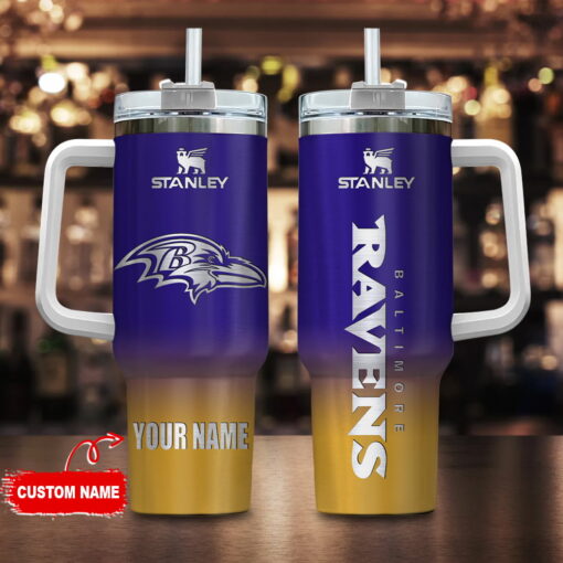 baltimore ravens nfl custom stanley quencher 40oz stainless steel tumbler with handle 5ry42