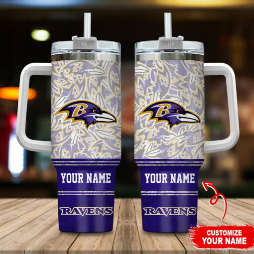 baltimore ravens nfl custom stanley quencher 40oz stainless steel tumbler with handle 9ofp8