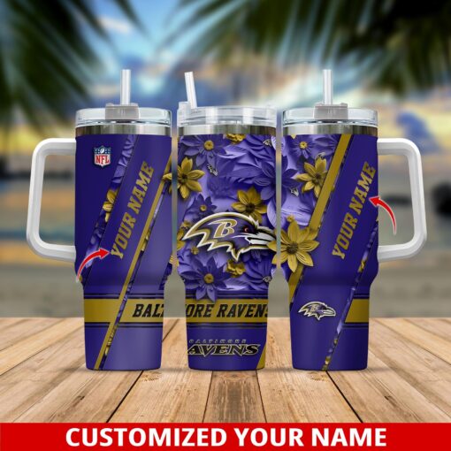 baltimore ravens nfl custom stanley quencher 40oz stainless steel tumbler with handle 9rdyg