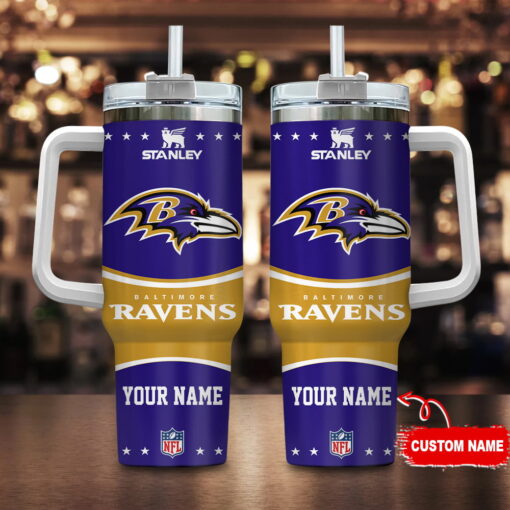 baltimore ravens nfl custom stanley quencher 40oz stainless steel tumbler with handle ctq8w