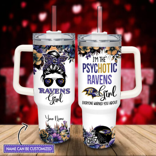 baltimore ravens nfl custom stanley quencher 40oz stainless steel tumbler with handle dnrb7