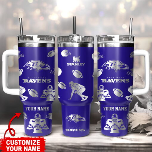 baltimore ravens nfl custom stanley quencher 40oz stainless steel tumbler with handle h1awt