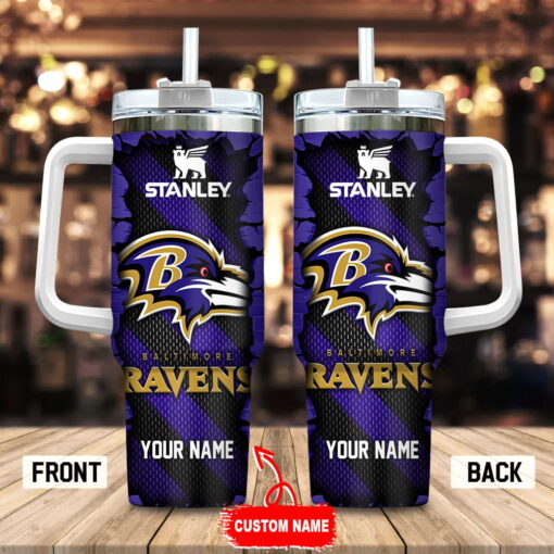 baltimore ravens nfl custom stanley quencher 40oz stainless steel tumbler with handle ni4g5