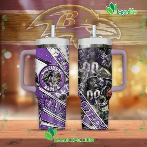 baltimore ravens nfl custom stanley quencher 40oz stainless steel tumbler with handle sm3ps