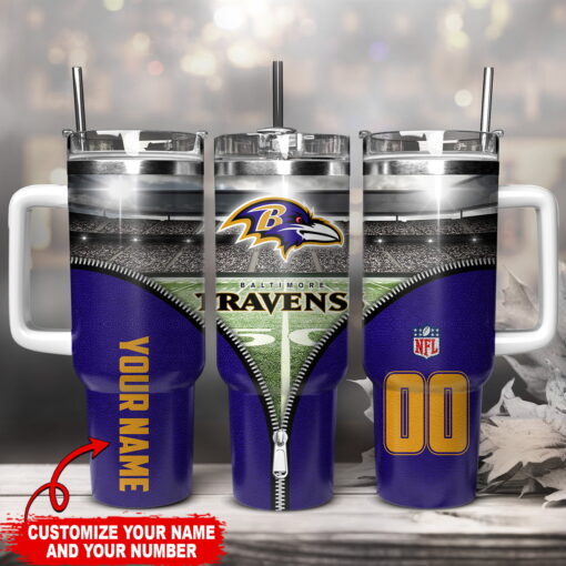 baltimore ravens nfl custom stanley quencher 40oz stainless steel tumbler with handle szayc