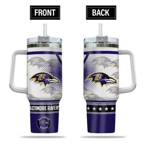 baltimore ravens nfl custom stanley quencher 40oz stainless steel tumbler with handle tc3vd