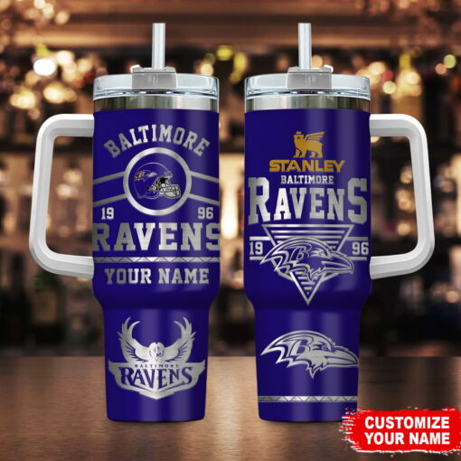 baltimore ravens nfl custom stanley quencher 40oz stainless steel tumbler with handle tqd0z