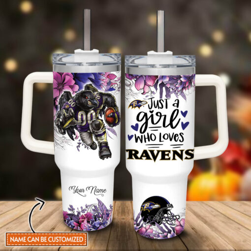 baltimore ravens nfl custom stanley quencher 40oz stainless steel tumbler with handle vq4qc