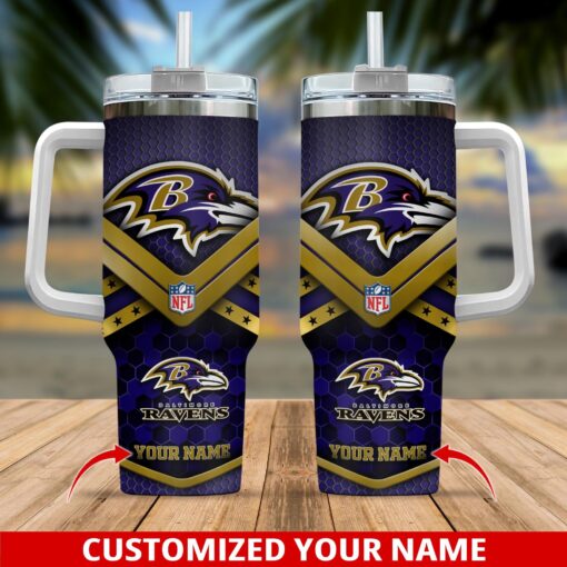 baltimore ravens nfl custom stanley quencher 40oz stainless steel tumbler with handle wcg1j