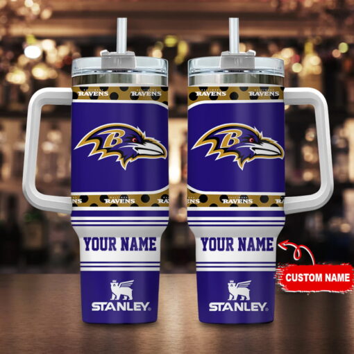 baltimore ravens nfl custom stanley quencher 40oz stainless steel tumbler with handle ykohu