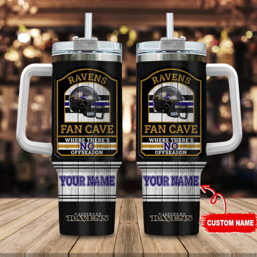 baltimore ravens nfl fan cave custom stanley quencher 40oz stainless steel tumbler with handle vqtwn