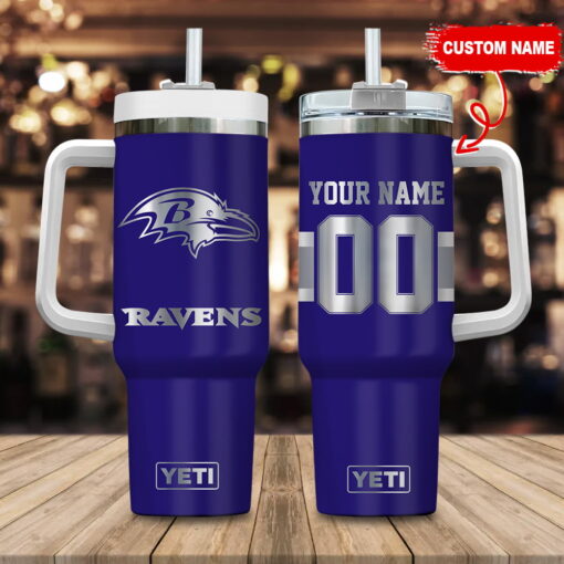 baltimore ravens nfl laser engraved effect custom stanley quencher 40oz stainless steel tumbler with handle 7tscm