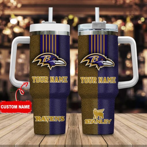 baltimore ravens nfl leather effect custom stanley quencher 40oz stainless steel tumbler with handle utudl